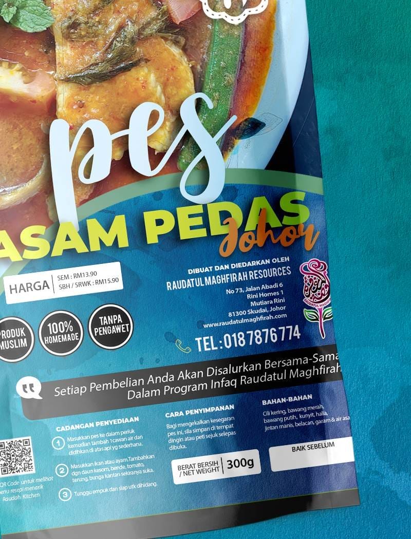 Label Design Pes Asam Pedas Johor