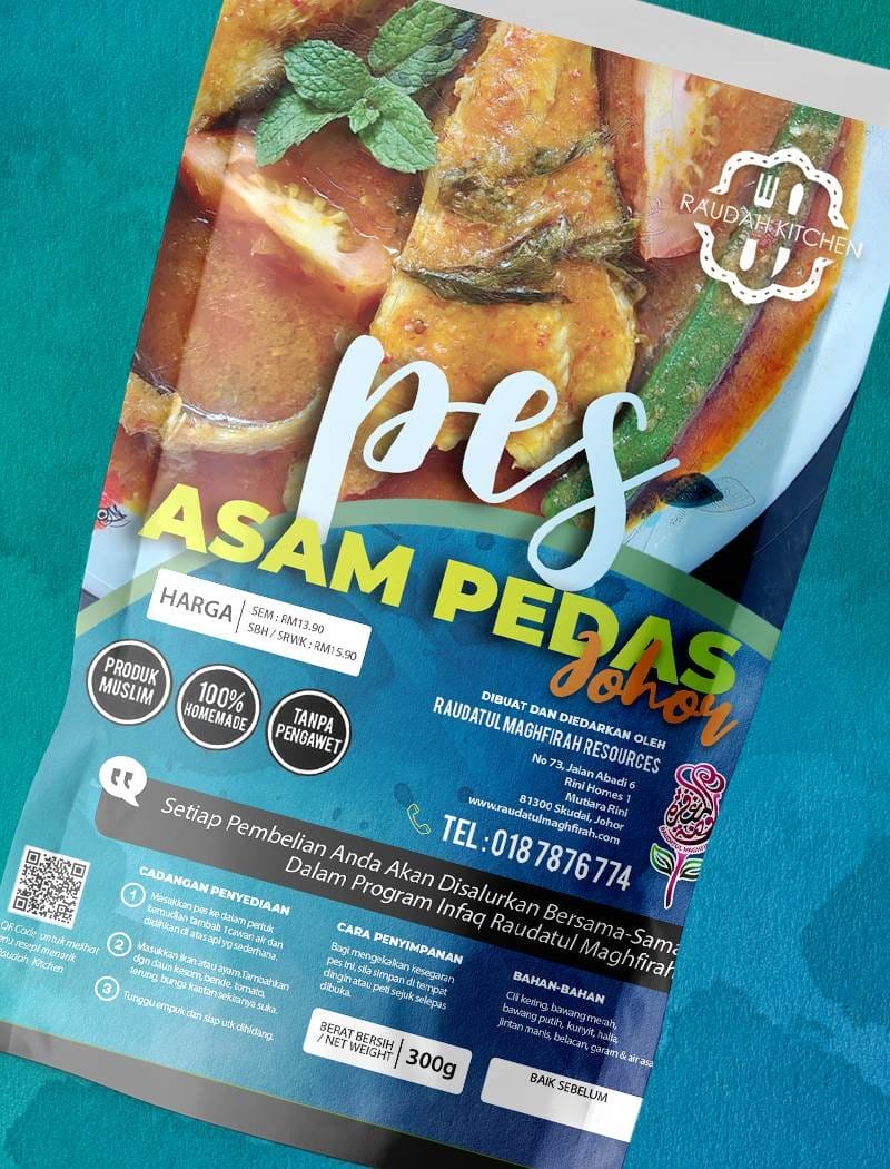 Label Design Pes Asam Pedas Johor