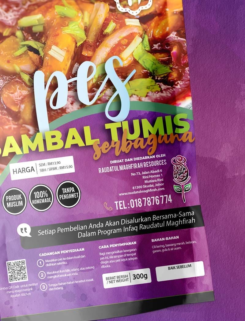 Label Design Pes Sambal Tumis Serbaguna