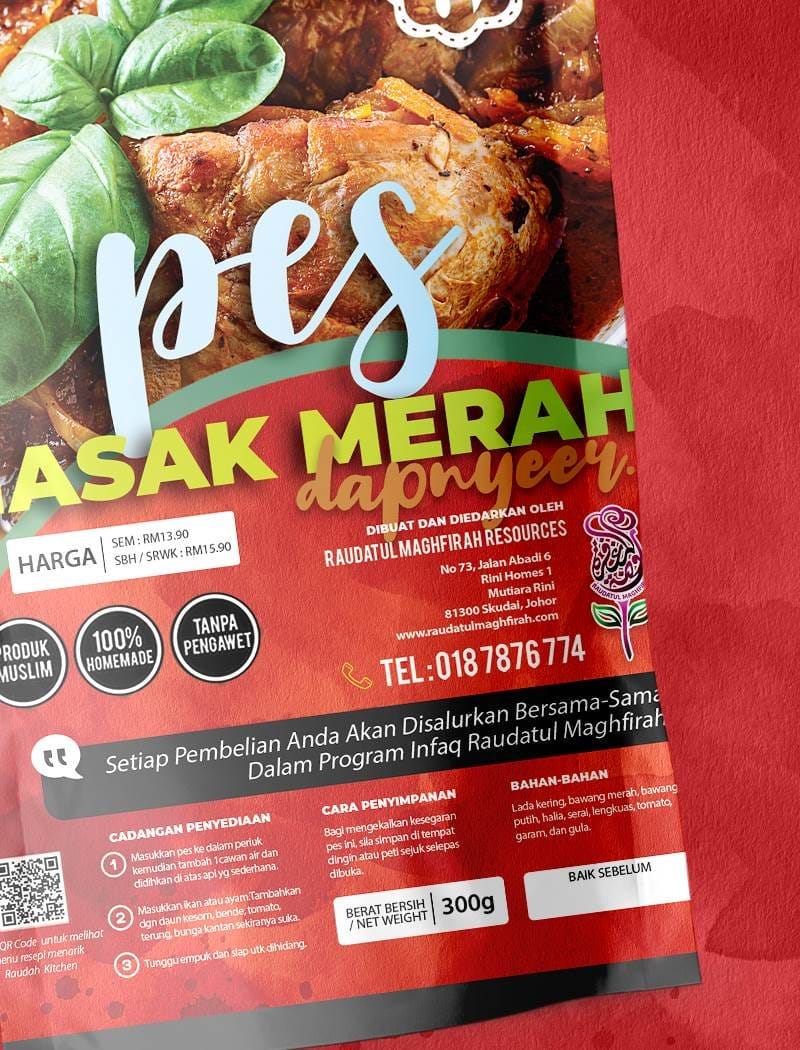 Label Design Pes Masak Merah